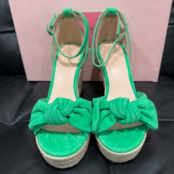 KATE SPADE Tianna Suede Bow Wedge Espadrille Sandal - Picture 4 of 7
